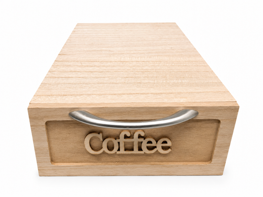 CASSETTO PORTA CIALDE IN LEGNO AVORIO 30X20X10