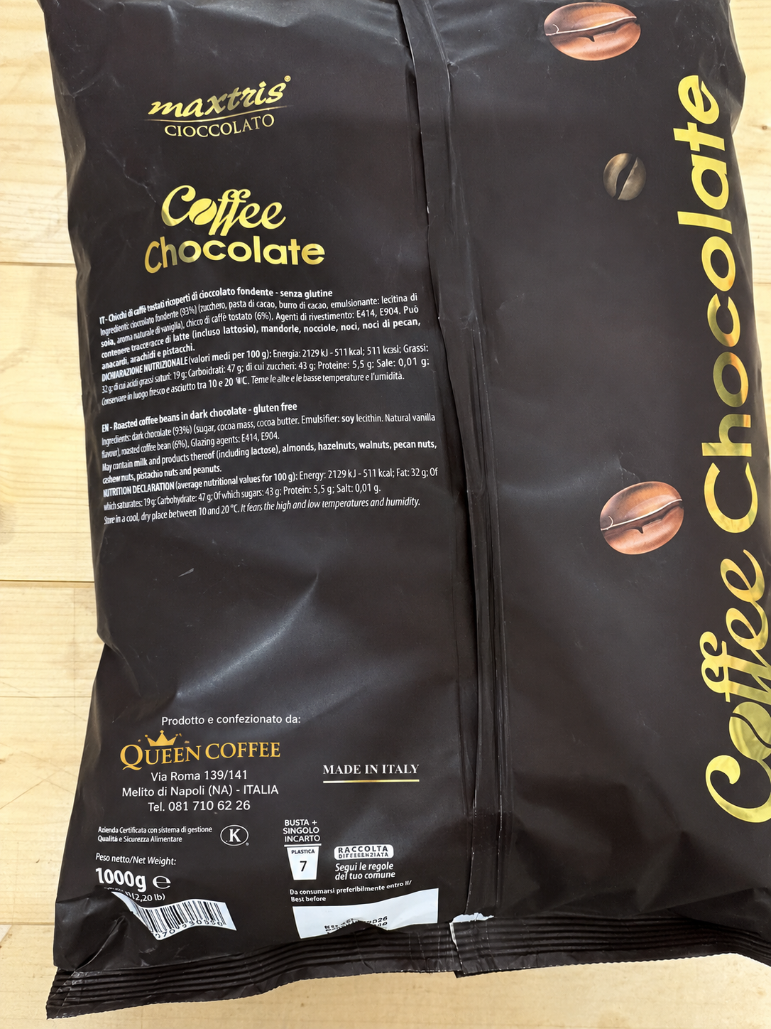 Maxtris Cioccolato Coffee Chocolate – Chicchi di Caffè Ricoperti di Cioccolato Fondente – 1 kg