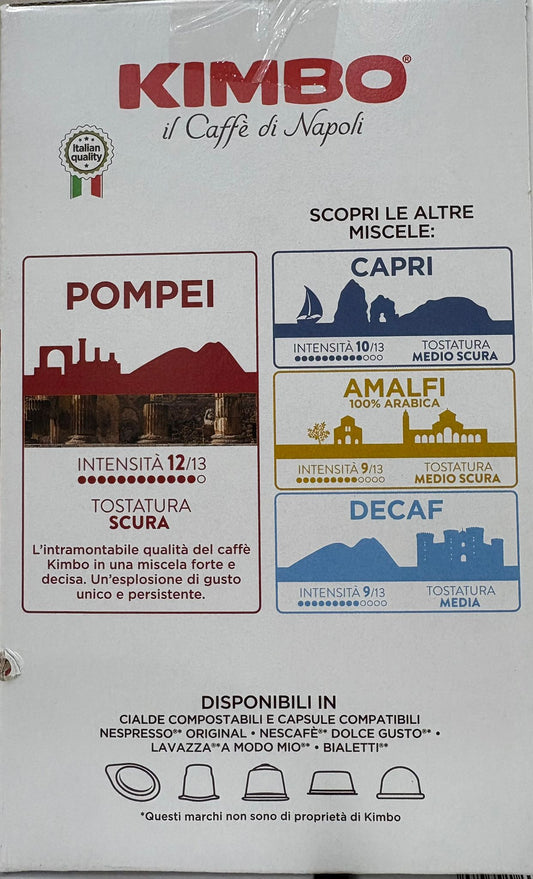 50 capsule KIMBO lavazza a modo mio CAPRI