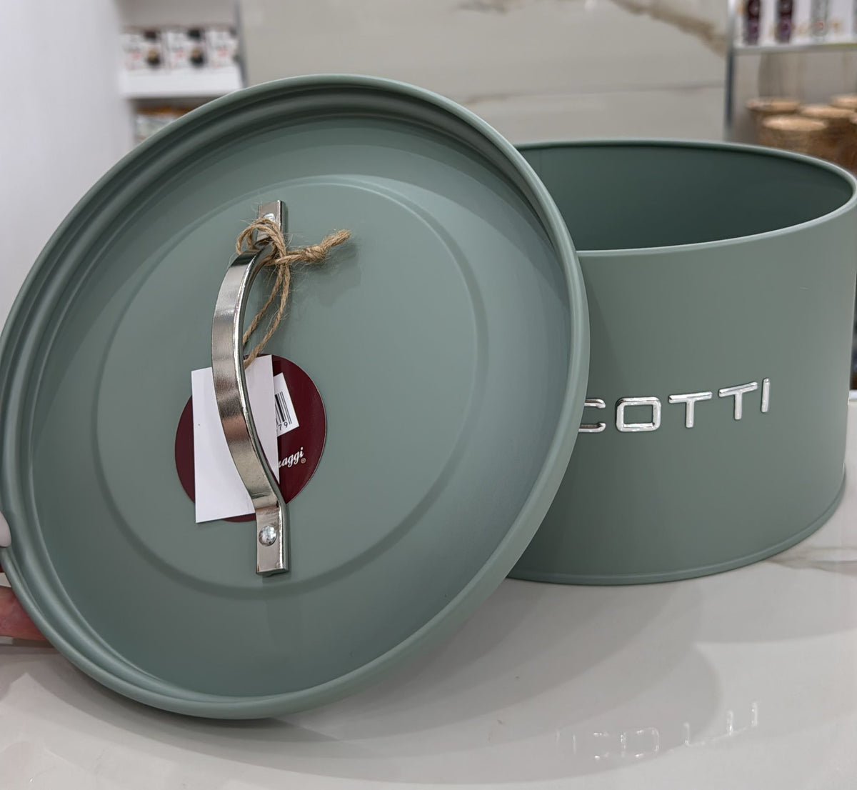 BISCOTTIERA SCATOLA FERRO VERDE Montemaggi