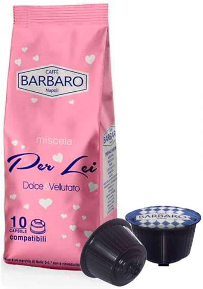 CAFFE' BARBARO Napoli 100 capsule caffè compatibili con macchine Dolce Gusto® Super cremoso Miscela per Lei Rosa