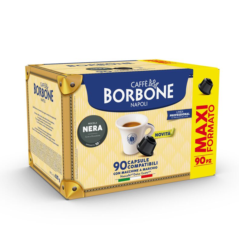 90 Capsule Borbone Compatibili con Macchine da Caffè Nescafè®* Dolce Gusto®* Miscela NERA