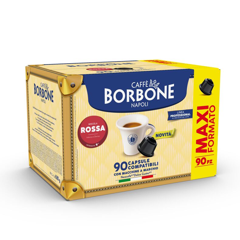 90 Capsule Borbone Compatibili con Macchine da Caffè Nescafè®* Dolce Gusto®* Miscela Rossa