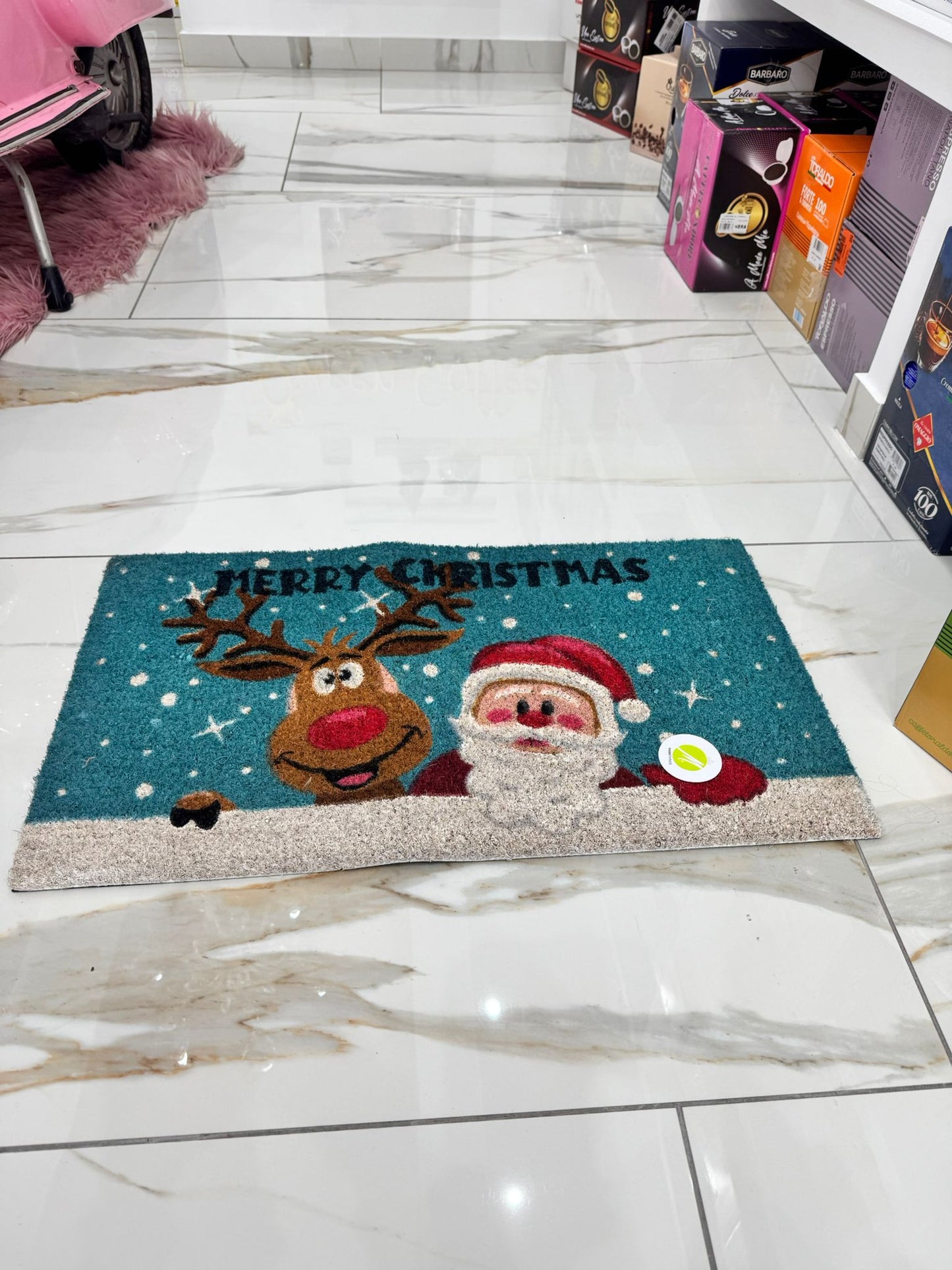 Tappeto Zerbino di Natale Natalizio in Cocco 17x40cm