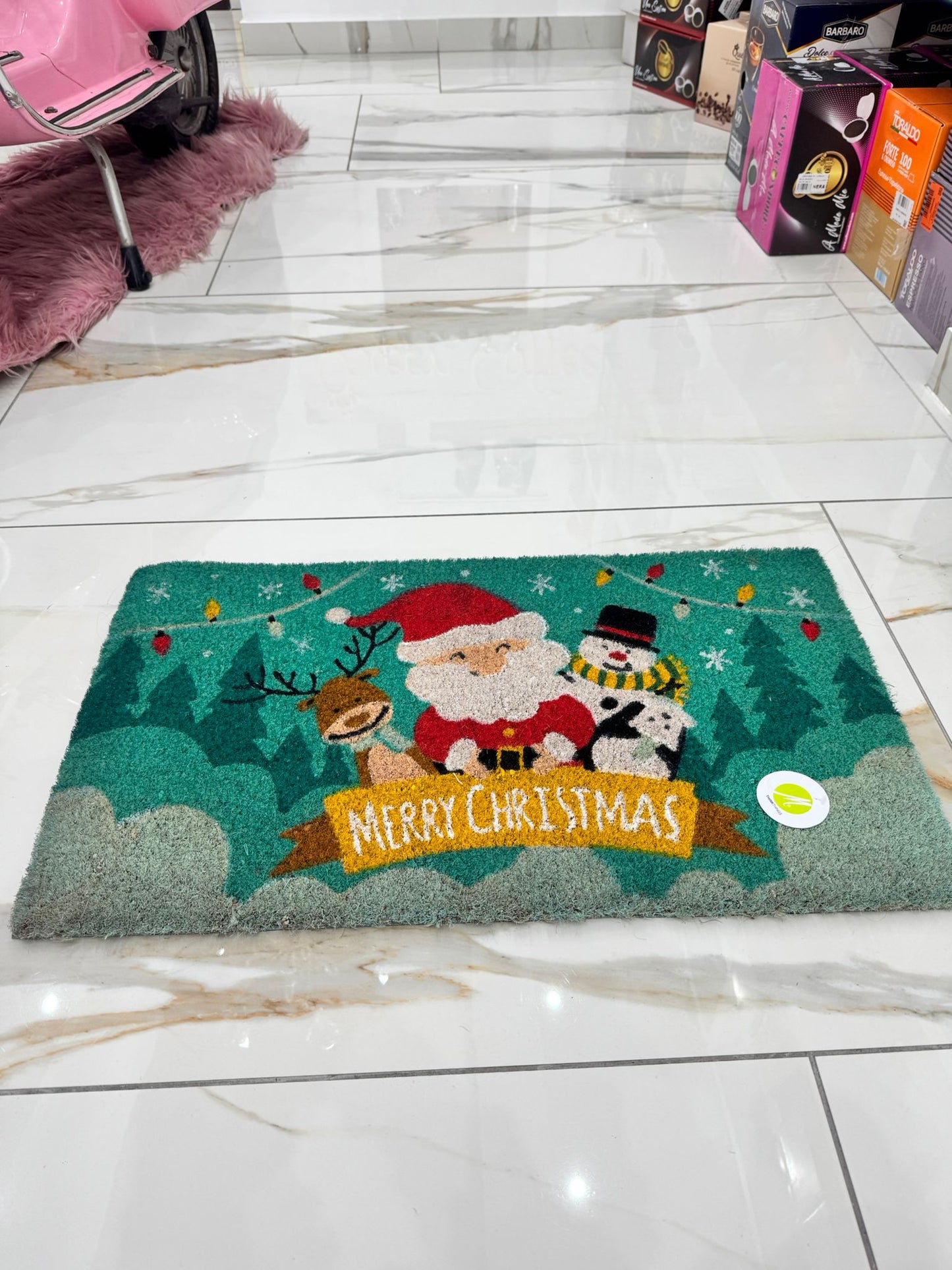 Tappeto Zerbino di Natale Natalizio in Cocco 17x40cm