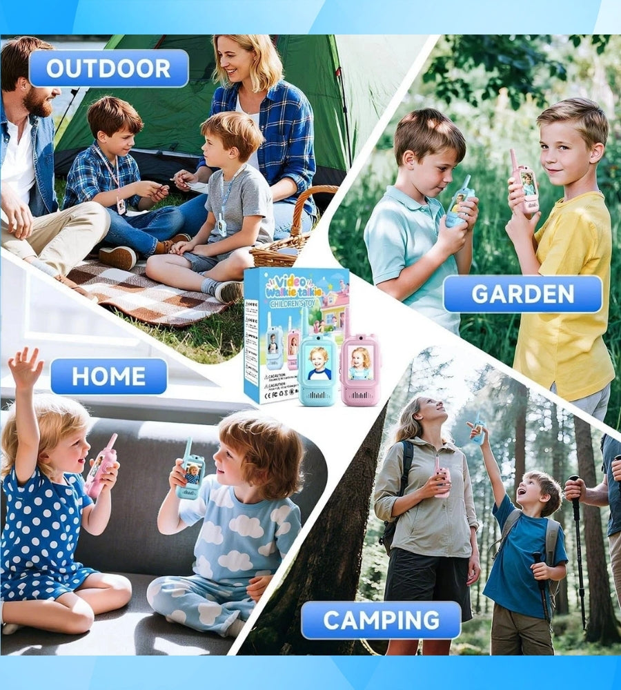 Video Walkie Talkie Ricaricabili Bambini Campeggio Videochiamata Fotocamera