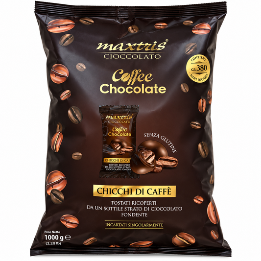 Maxtris Cioccolato Coffee Chocolate – Chicchi di Caffè Ricoperti di Cioccolato Fondente – 1 kg