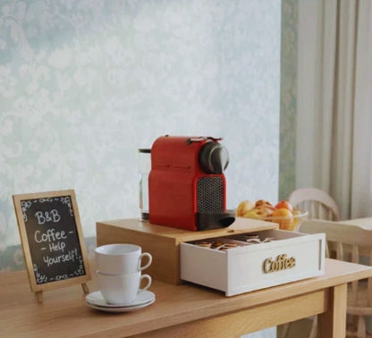 Cassetto in legno porta cialde e accessori