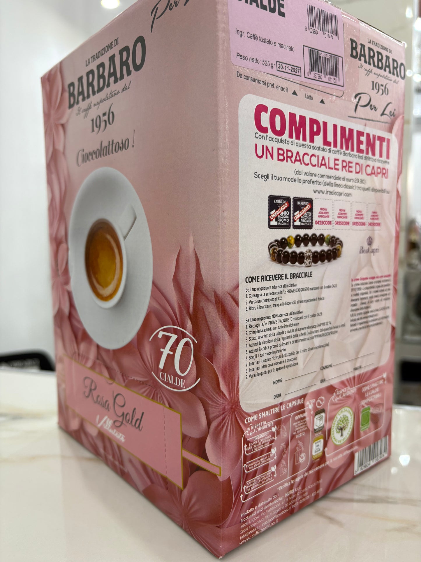 70 Cialde barbaro rosa Gold