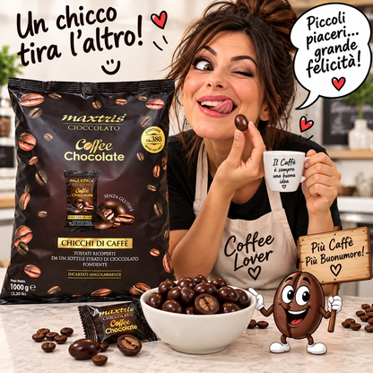 Maxtris Cioccolato Coffee Chocolate – Chicchi di Caffè Ricoperti di Cioccolato Fondente – 1 kg
