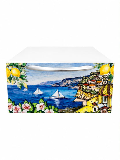 CASSETTO PORTA CIALDE O CAPSULE IN LEGNO BIANCO MISURA PICCOLA