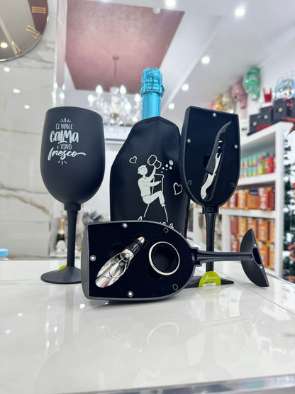Set di apribottiglie in elegante bottiglia - Set regalo da 6 pezzi per gli amanti del vino