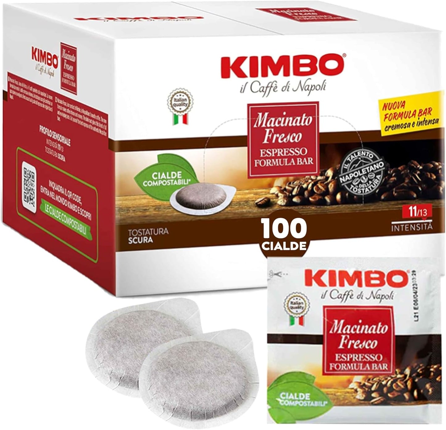 Kimbo Cialde Caffè Compostabili ESE  110 Cialde - Macinato Fresco