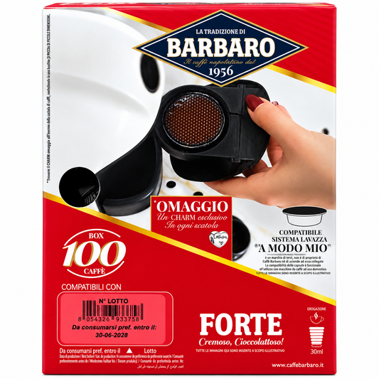 Caffè Barbaro Forte – 100 Capsule Compatibili Lavazza A Modo Mio