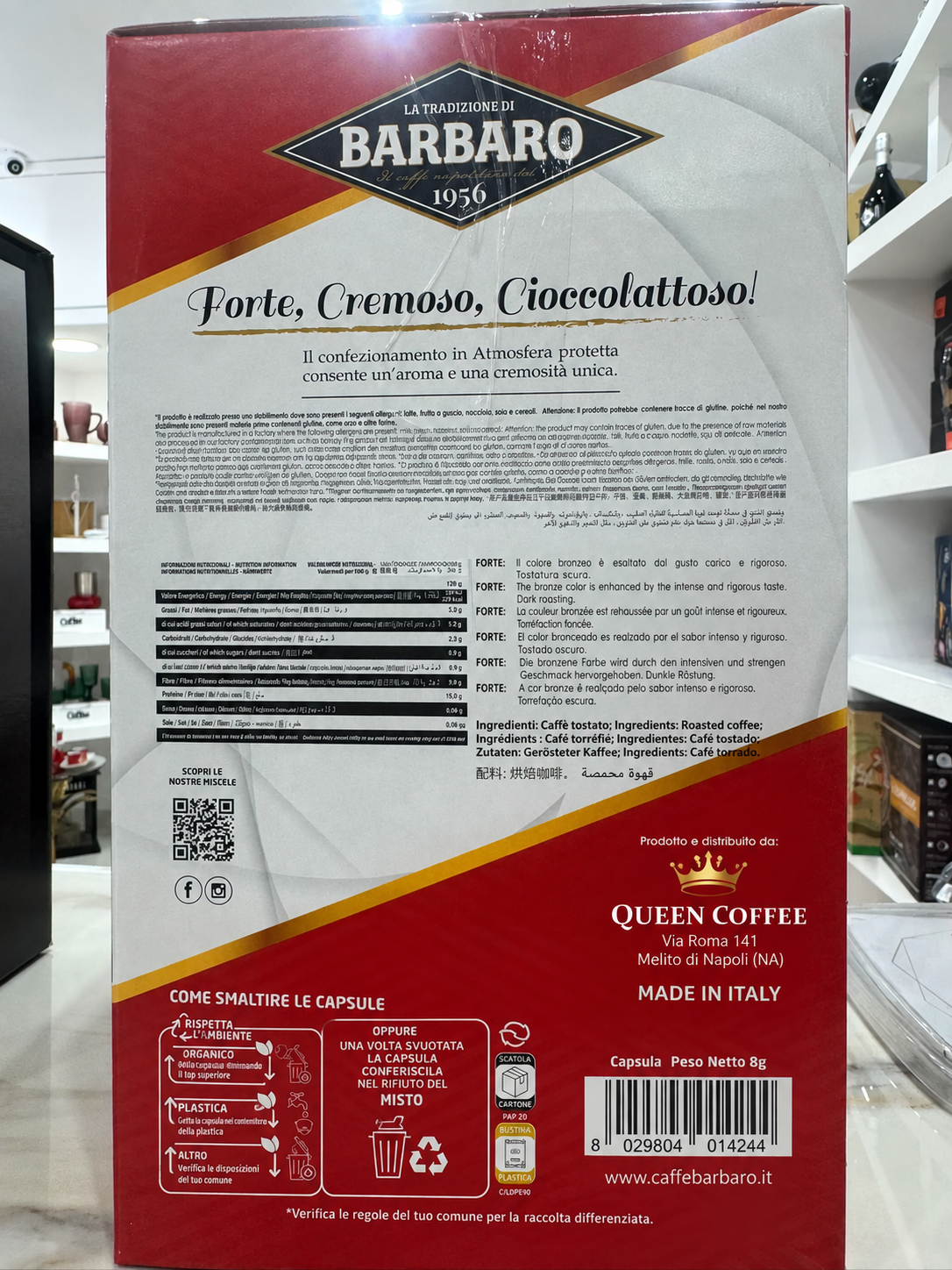 Caffè Barbaro Forte – 100 Capsule Compatibili Dolce Gusto® – Cremoso e Cioccolatoso – 750 g