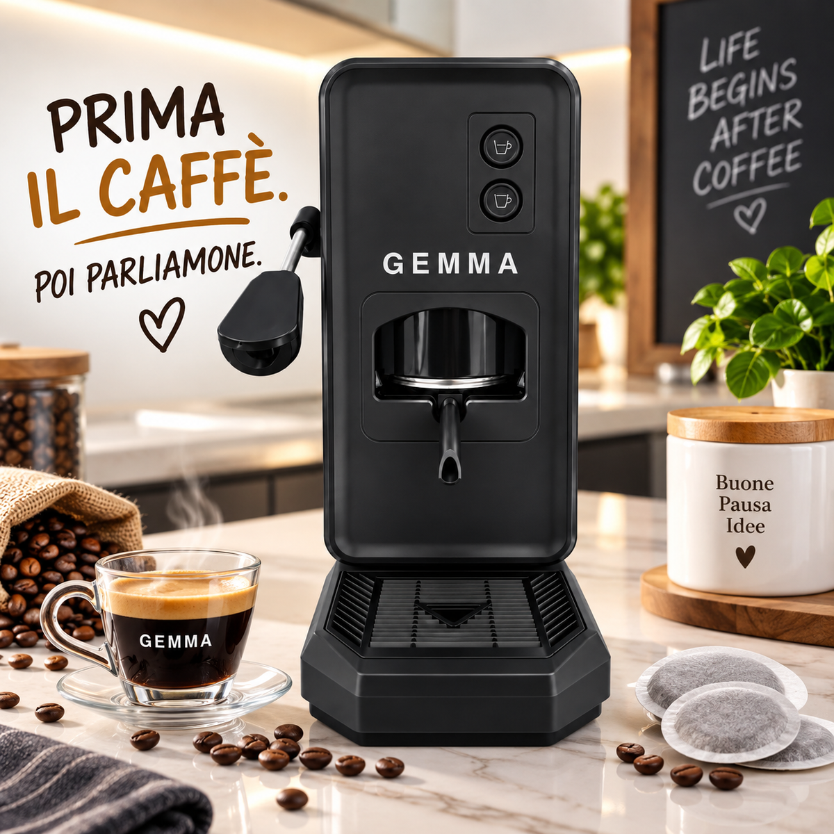 Macchina da Caffè a Cialde GEMMA – Elegante, Compatta e Professionale