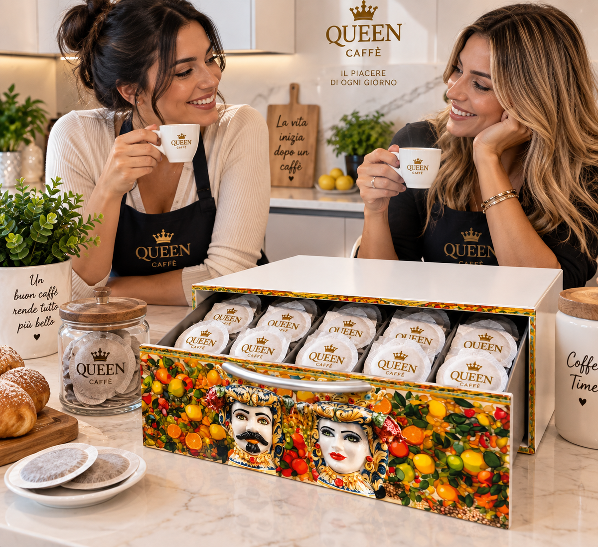 Cassetto Porta Cialde Queen Caffè – Eleganza e Stile Siciliano