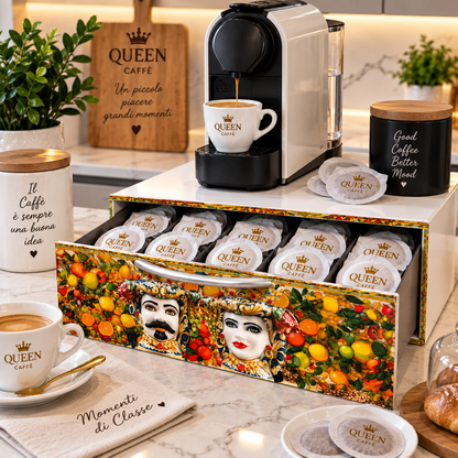 Cassetto Porta Cialde Queen Caffè – Eleganza e Stile Siciliano