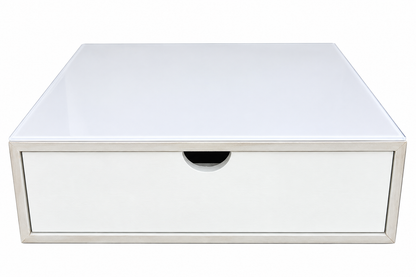Cassetto Porta Cialde Queen Caffè Bianco con Vetro Temperato – Elegante e Pratico