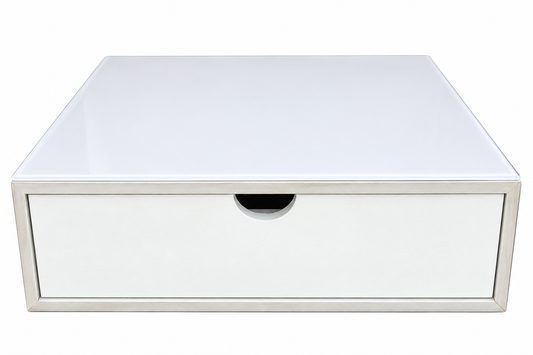 Cassetto Porta Cialde Queen Caffè Bianco con Vetro Temperato – Elegante e Pratico