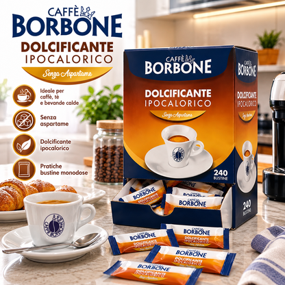 Caffè Borbone Dolcificante Ipocalorico – 240 Bustine Senza Aspartame