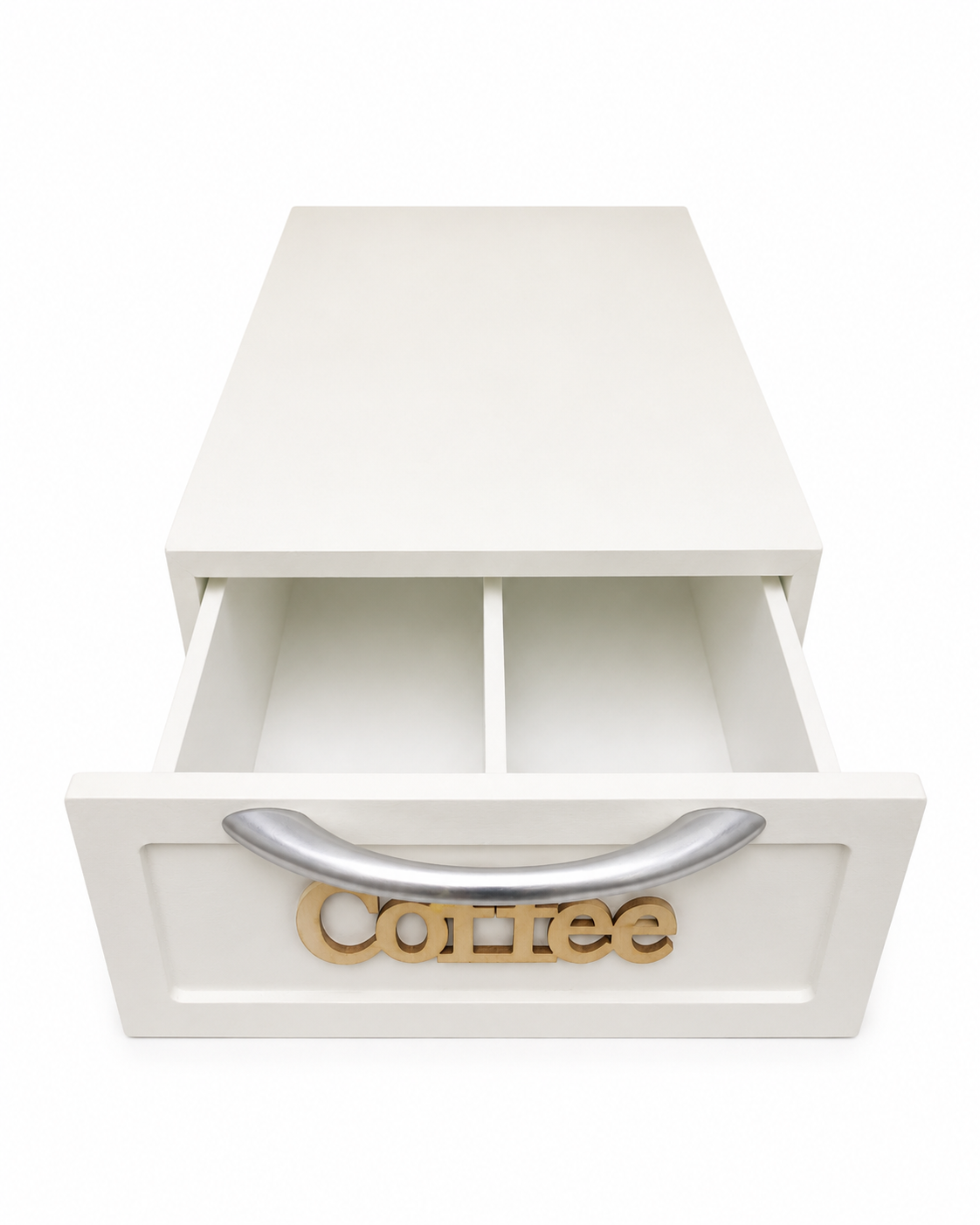 CASSETTO PORTA CIALDE IN LEGNO BIANCO 30X20X10