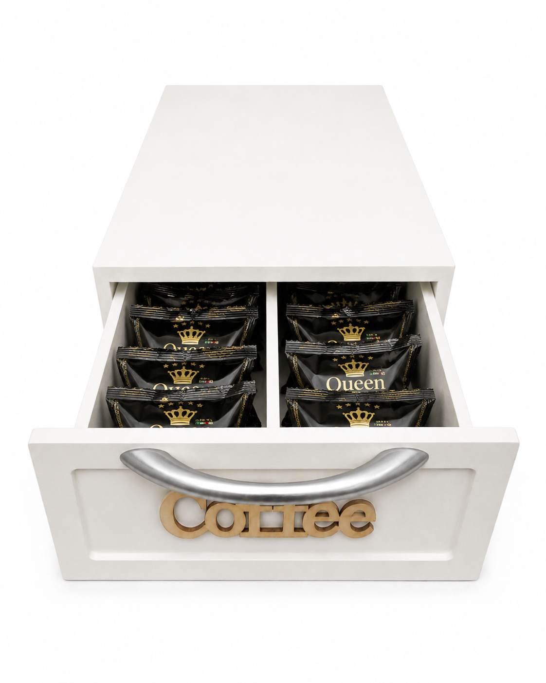 CASSETTO PORTA CIALDE IN LEGNO BIANCO 30X20X10