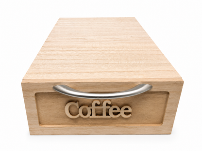 CASSETTO PORTA CIALDE IN LEGNO AVORIO 30X20X10