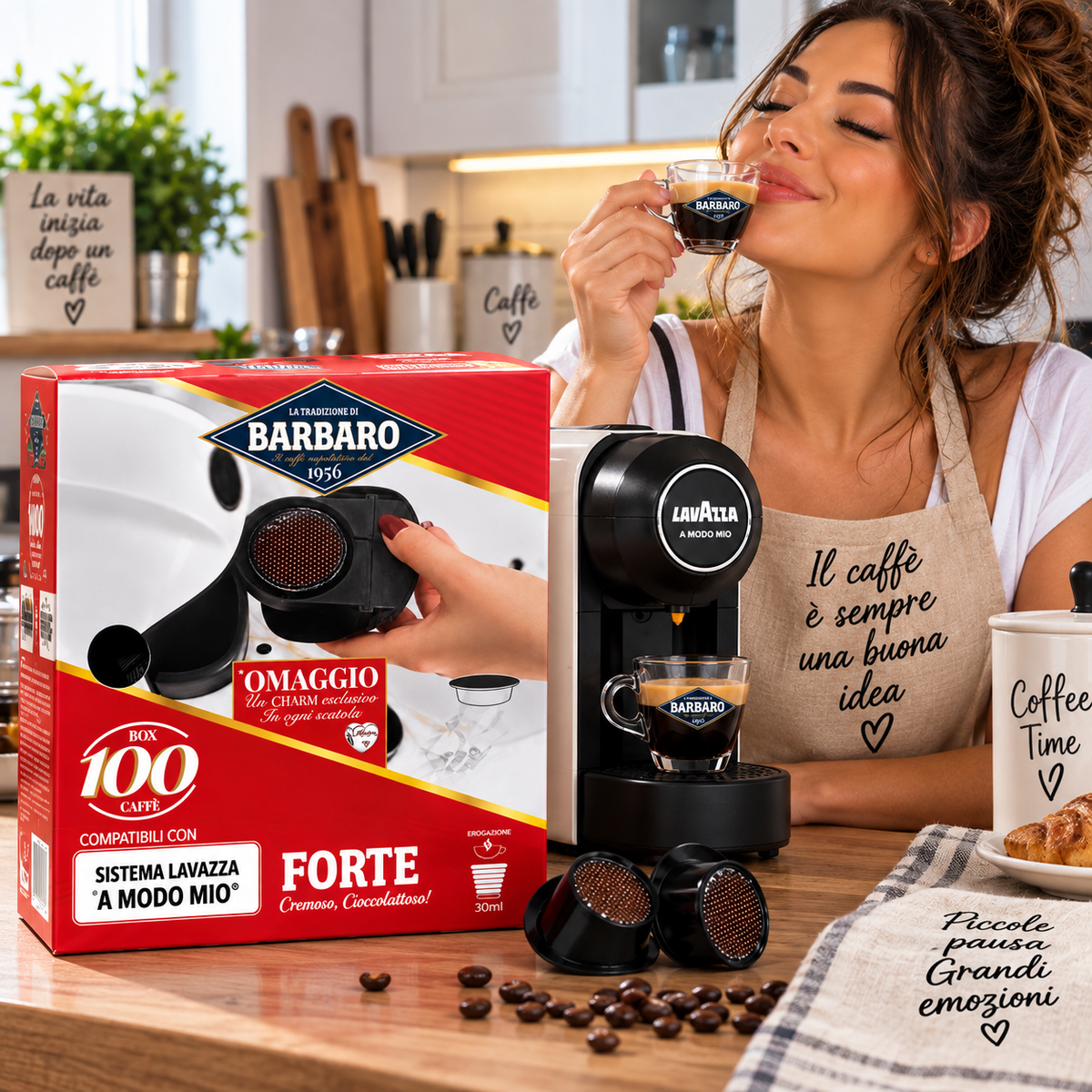 Caffè Barbaro Forte – 100 Capsule Compatibili Lavazza A Modo Mio