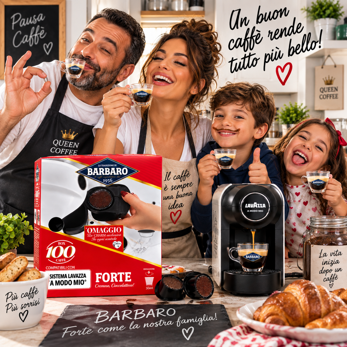Caffè Barbaro Forte – 100 Capsule Compatibili Lavazza A Modo Mio