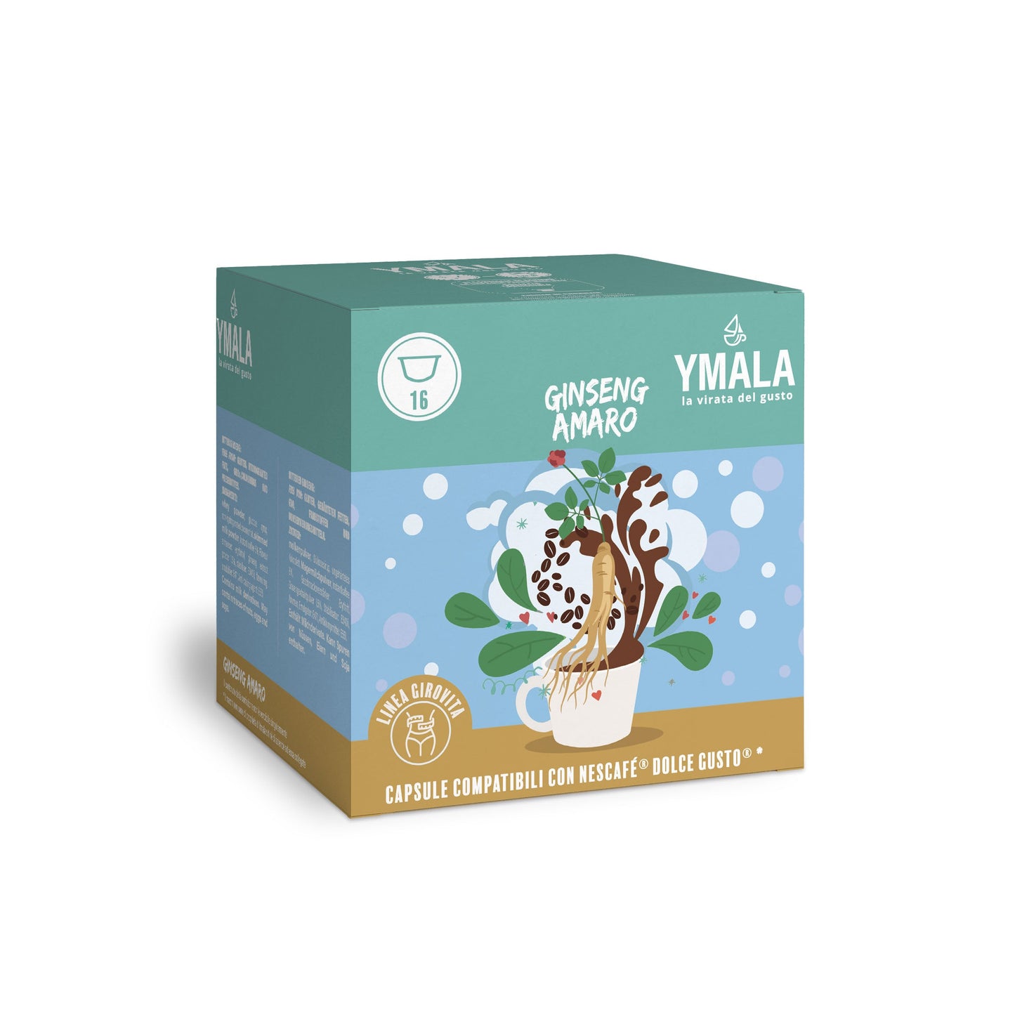16 Capsule Compatibili Nescafè Dolce Gusto Ymala  ginzeng amaro