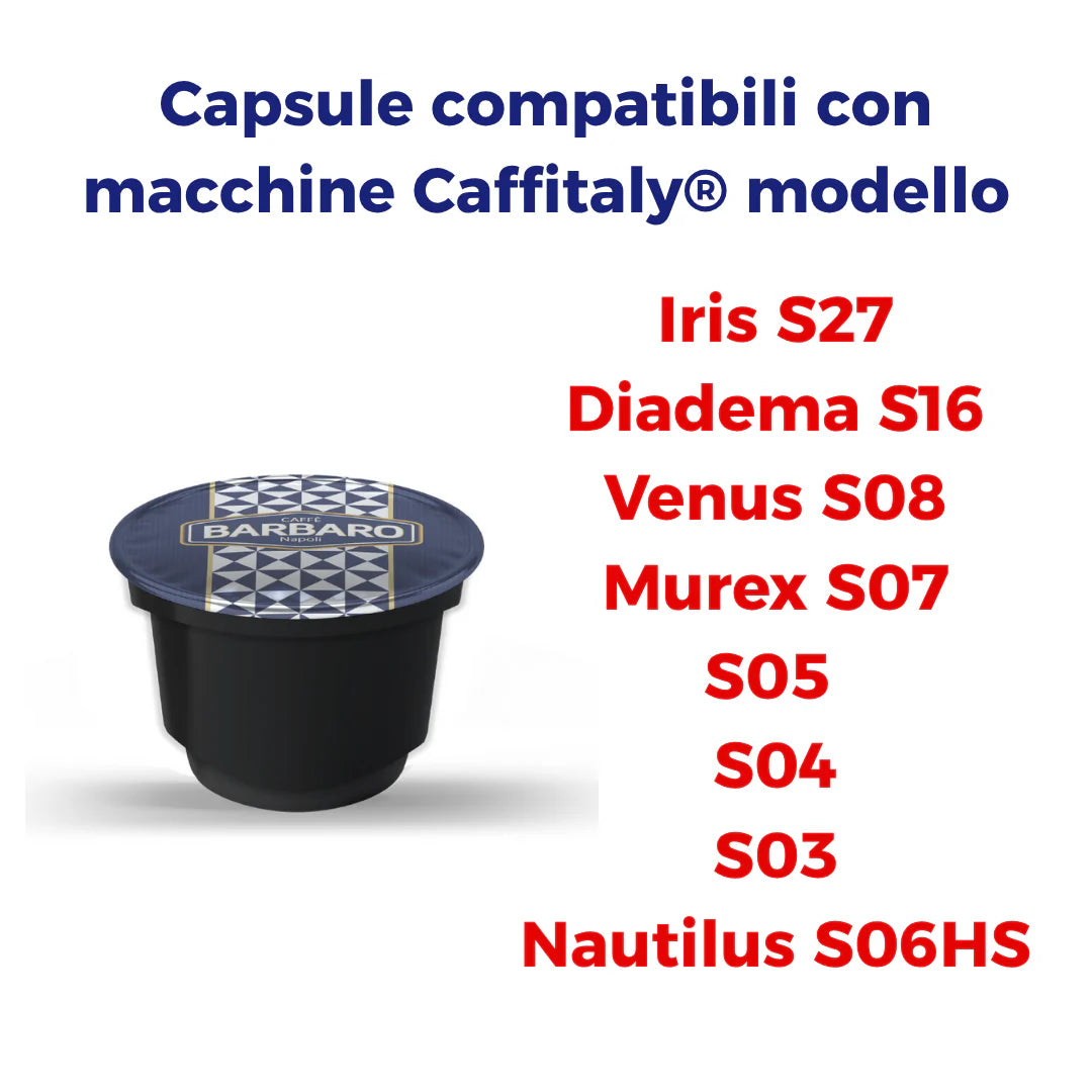 Capsule Caffè Barbaro compatibili con macchine da caffè a marchio Caffitaly Cremoso  100