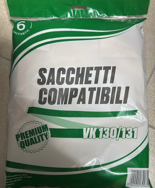 6 SACCHETTI COMPATIBILI VK 130  131