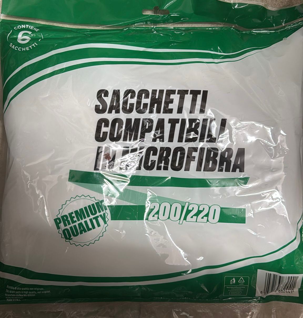 6 SACCHETTI COMPATIBILI VK 200 220