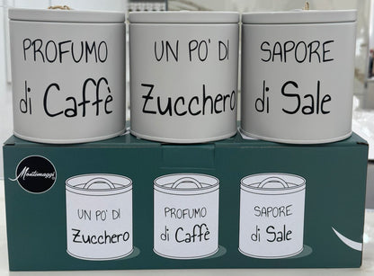 SET BARATTOLI SALE CAFFE ZUCCHERO Montemaggi