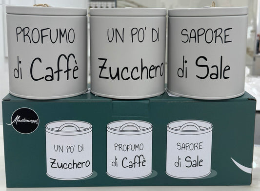 SET BARATTOLI SALE CAFFE ZUCCHERO Montemaggi