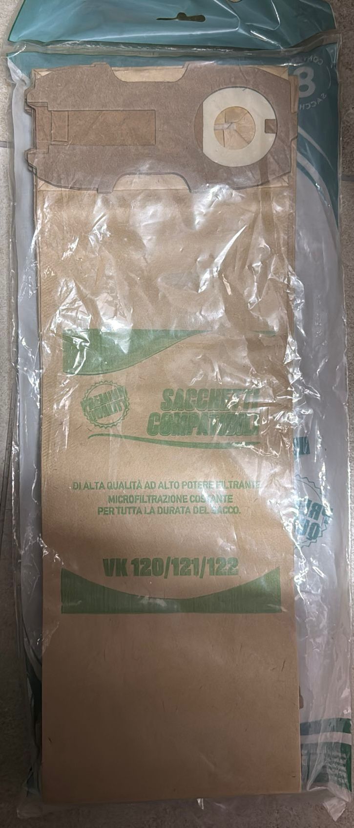 6 SACCHETTI COMPATIBILI VK 120 121 122