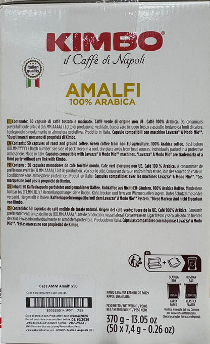 50 capsule KIMBO lavazza a modo mio AMALFI