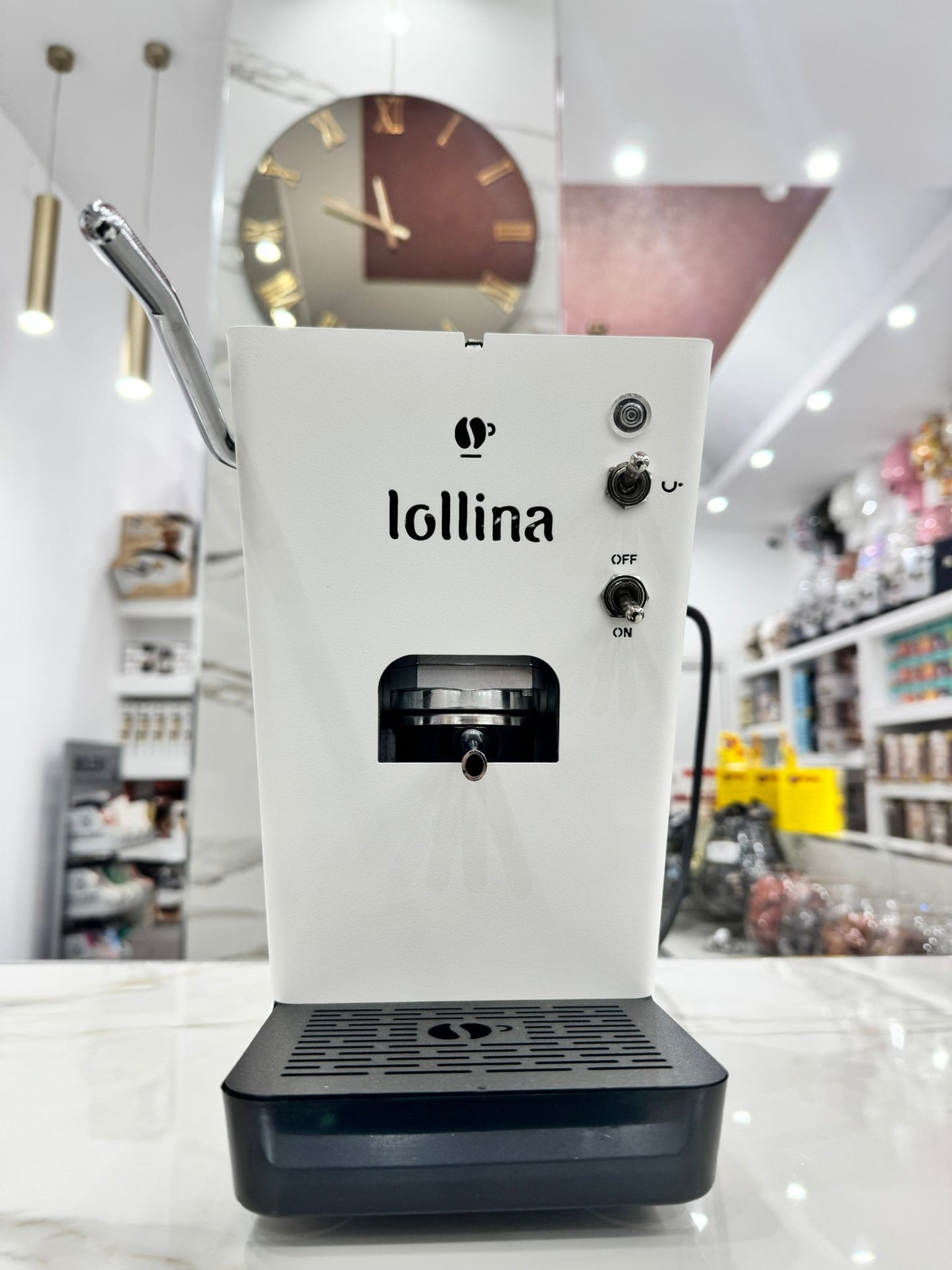 Lollo Caffè Macchina per Cialde Lollina bianca + 40 Cialde in Omaggio