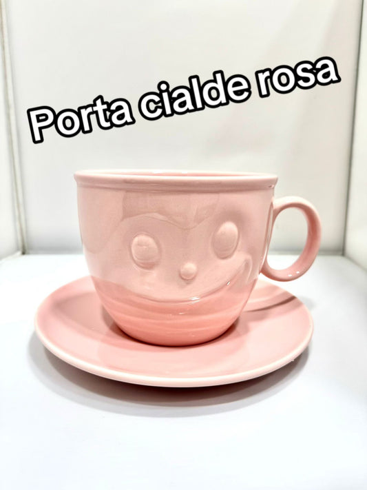 PORTA CIALDE ROSA IN CERAMICA