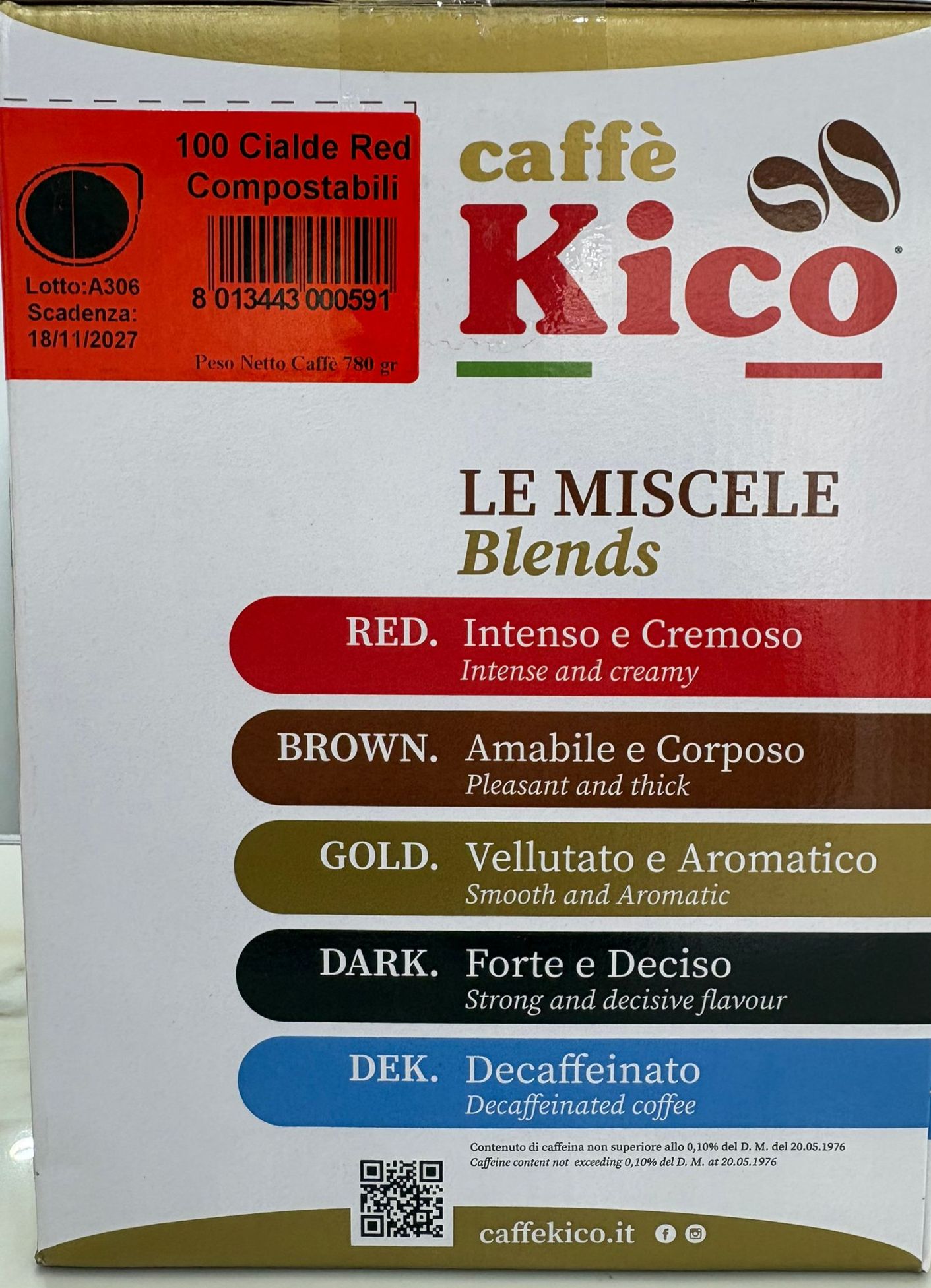 100 cialde KICO Miscela R ed