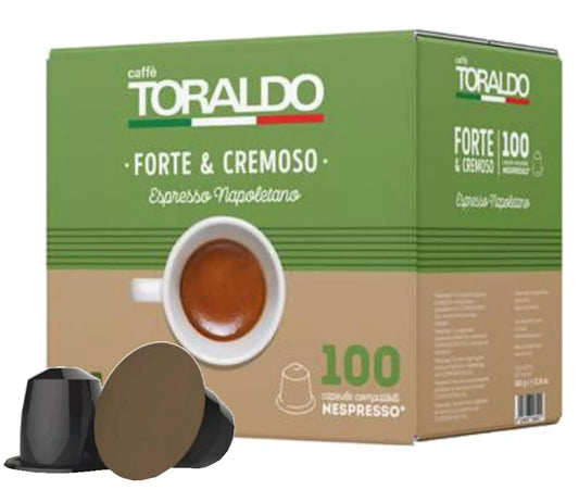100 Capsule Caffè Toraldo Compatibili NESPRESSO Miscela FORTE & CREMOSO