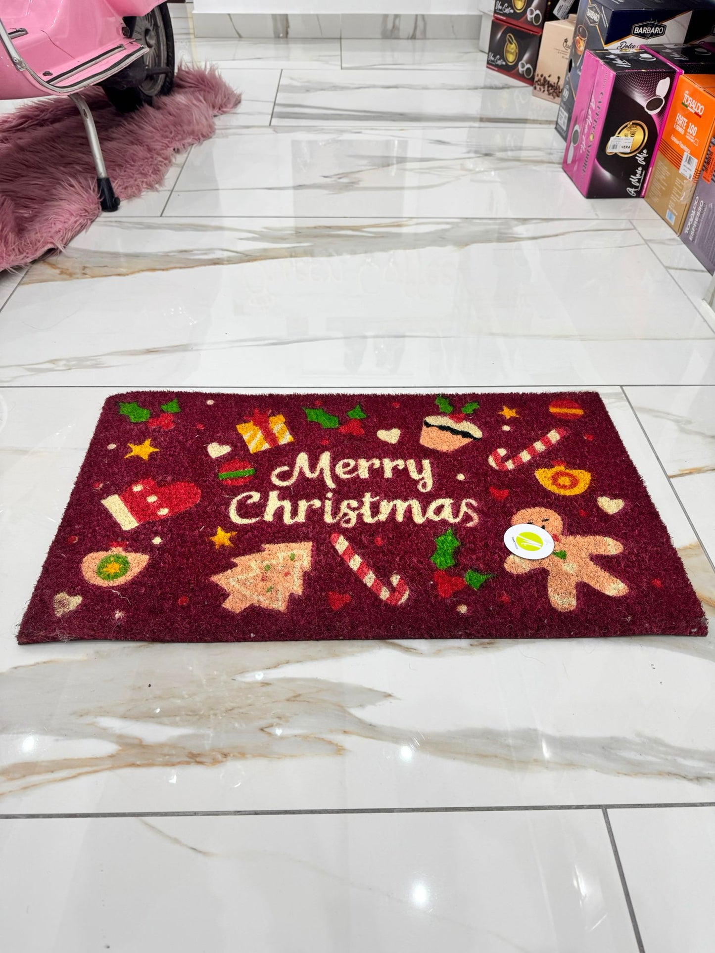 Tappeto Zerbino di Natale Natalizio in Cocco 17x40cm