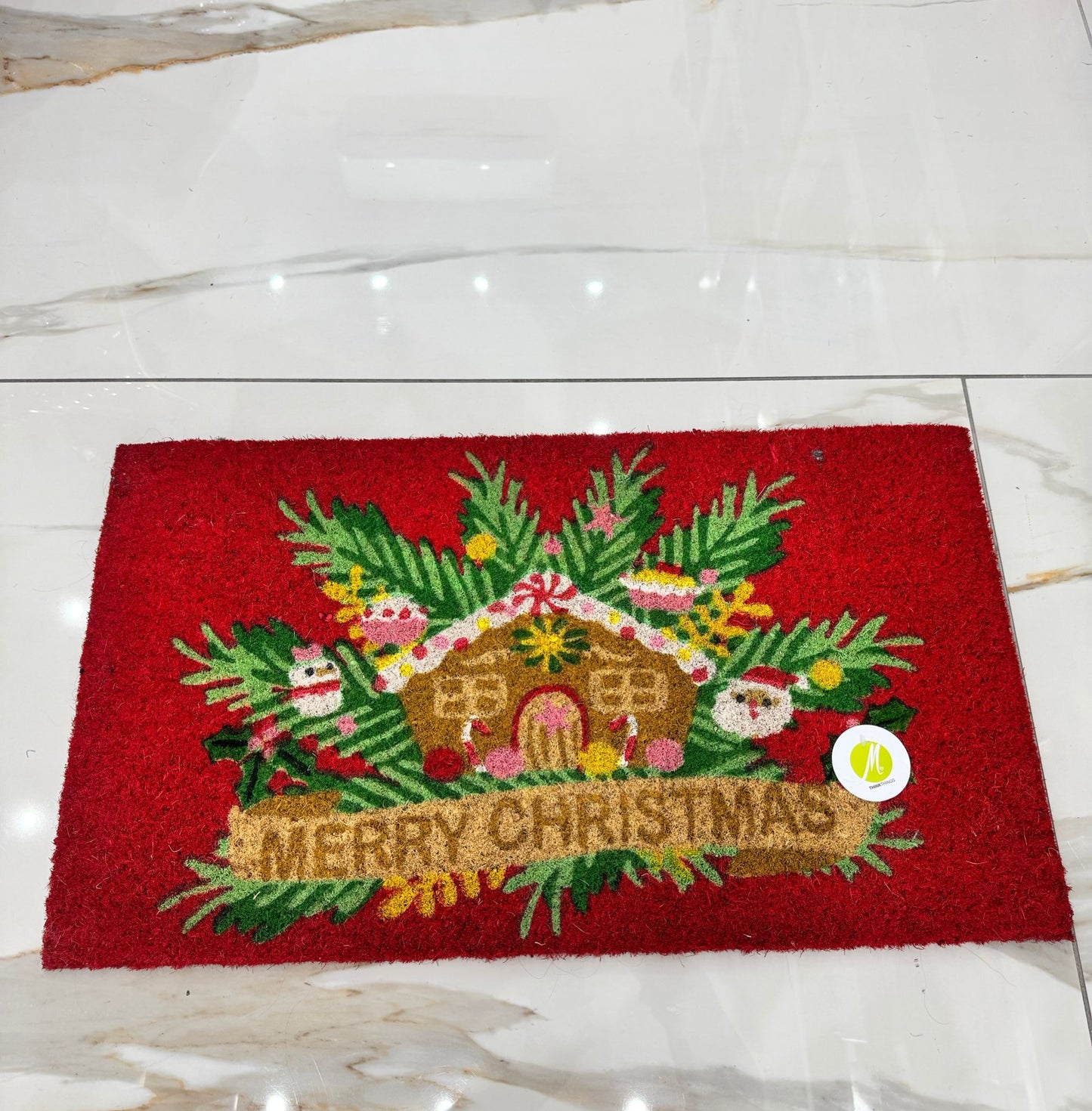 Tappeto Zerbino di Natale Natalizio in Cocco 17x40cm