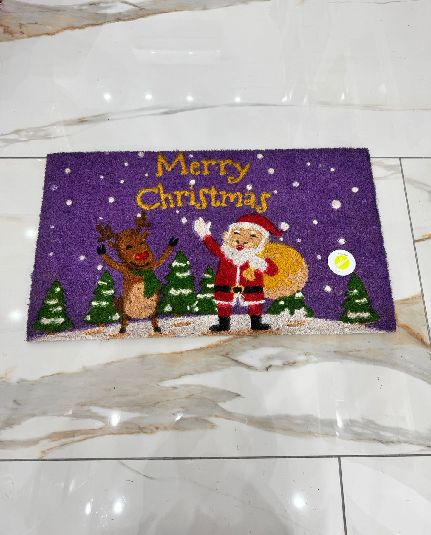 Tappeto Zerbino di Natale Natalizio in Cocco 17x40cm