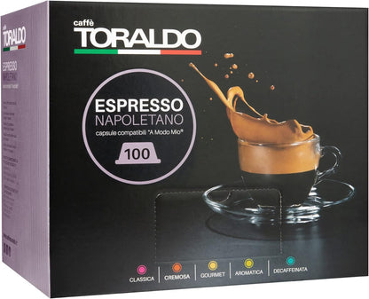100 Capsule Caffè Toraldo compatibile Lavazza A Modo Mio miscela CLASSICA